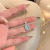 Collar de acero de titanio con cadena para clavícula femenina, imitación de calcedonia de hielo alta natural, Buda, accesorios de regalo de cumpleaños avanzados, venta al por mayor en vivo