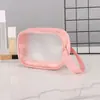 Bolsa Transparente de Color Sólido Bolsa de Almacenamiento Portátil para Mujer Bolsa de Cosméticos Bolsa de Artículos de Tocador para Baño Bolsa de Almacenamiento Transparente Bolsa Grande
