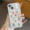 Funda para notas de cuaderno divertida con temática de animales, borde bicolor fresco, ventana grande, adecuada para iPhone 18/17 PRO