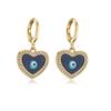 Aogu Design de Nicho Banhado a Cobre Ouro 18K Zircônia Gotejamento de Óleo Olho Azul Brincos Geométricos Moda Feminina Brincos Personalizados