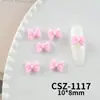 Accesorios para Uñas con Moño de Cinta Afelpada Rosa y Blanco Corbata de Moño Roja Oso de Peluche Decoraciones para Uñas Venta al por Mayor