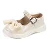 Zapatos de Cuero para Niñas Zapatos de Princesa 2025 Nuevo Otoño Suela Blanda Moño Negro Niñas Pequeñas Bebé Niños Zapatos de Actuación