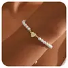 Comércio Transfronteiriço Pulseira de Contas com Coração de 26 Letras Pérola Artificial Esculpida em Forma de Coração Inglês Decorativa Elegante Elegante