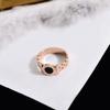 Moda europea y americana números romanos oro rosa acero de titanio pulsera coreana simple pulsera anillo traje esfera negra