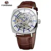 Nuevo Reloj Mecánico Semi-Automático de Acero para Hombre Forsining, Moda Casual Estilo Europeo y Americano, Hueco, Resistente al Agua