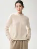 Suéter de tricô 100% cashmere em estilo francês, com corte relaxed, para mulheres, perfeito para outono e inverno, macio e versátil, criando um visual suave e elegante como peça básica.