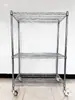 Estanterías Móviles de Almacén, Estanterías de Malla de Alambre Engrosada, Estanterías de Acero Inoxidable Cromado, Estanterías Antiestáticas para Materiales de Fábrica