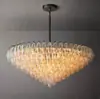 Lámpara de araña de lujo ligero estilo francés, cristal de Murano, luz principal para sala de estar de villa, lámpara de techo elegante de alta gama de diseñador para dormitorio