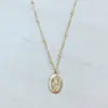 Amazon Transfronterizo Etiqueta Ovalada Virgen María Cadena para Clavícula Collar Multicapa Moderno Personalizado Regalo de Vacaciones para Mujeres