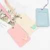 Juego de tarjetas para colgar insignia de cuero de doble capa, juego de tarjetas de identificación de empleado, tarjeta de acceso para entrada de autobús, juego de tarjetas de comida para estudiantes, juego de identificación