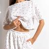 Conjunto de Duas Peças TEMU Transfronteiriço Primavera e Outono Nova Moda Europeia e Americana Casual Estampado Jacquard Vazado Manga Curta Calça Curta