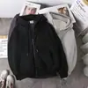 Moletom com zíper e capuz estilo retrô japonês 2026 para adolescentes, cor sólida, casual, versátil, manga longa, masculino