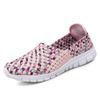 Sandalias de Malla Transpirables Huecas de Verano Ligeras Planas Zapatos de Madre Zapatos Casuales de Tela Slip-on Tejidos para Pareja Zapatos de Mujer