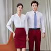 Camisas de Otoño con Cuello en V al por Mayor para Hombres y Mujeres, Camisas Blancas Profesionales, Uniformes de Trabajo para Meseros de Hotel, Uniformes de Auxiliar de Vuelo