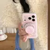 Funda para Teléfono Móvil Sanrio de Cuadros Rosas Lindos con Dibujo de Manzana para 17Promax Adecuada para 16Pro Magnética Doble Capa 15Pro14