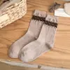 Meias até o meio da panturrilha Melard para mulheres, outono e inverno, com renda e laço, meias doces até o meio da panturrilha para meninas, meias de algodão estilo college folgadas