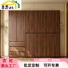 Armario de Madera Maciza Color Nogal Negro con Cuatro, Cinco o Seis Puertas, Adecuado para Hogares Grandes y Pequeños, con Cajones, Armario de Dormitorio Minimalista Moderno, Transfronterizo
