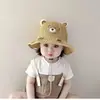 Chapéu de Sol Infantil com Aba Larga, Chapéu de Sol de Verão para Meninos, Chapéu de Praia para Meninas, Chapéu de Pescador para Bebê, Chapéu de Palha para Bebê