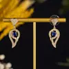 Nuevos Pendientes Largos de Zirconia de Colores Microincrustados de Lujo para Mujer, Primavera 2026, Aguja de Plata S925, Moda Versátil, Tendencia