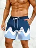Venta Caliente de Verano Transfronteriza Ola 3D Estampado Digital Holgado Casual Secado Rápido Transpirable Estilo Americano Modernos Pantalones Cortos para Hombre