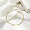 Pulsera de cadena de hueso de serpiente de doble capa y cuadrado pequeño transfronteriza Xuping, acero inoxidable simple, estilo personalizado, pulsera en capas de moda para mujer