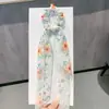 2025 Nuevo Scrunchie Floral Retro Estilo Coreano Goma para el Pelo Pañuelo de Seda Cuerda para el Cabello Diadema Banda Elástica para Mujer
