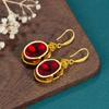 Pendientes de oro con diseño de nicho de estilo nacional para mujer, originales, retro, de moda nacional, nuevos, con esmalte chino, método antiguo Xiangyun, pendientes que combinan con todo.