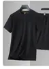Conjunto esportivo e de lazer masculino camiseta de manga curta para corrida academia secagem rápida respirável roupa esportiva de verão conjunto de duas peças