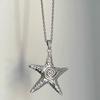 Technology Sense Big Five-pointed Star Star Design y2k Doce Cool Niche Pingente Colar ins Estilo Spice Girl Retro Velho