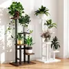 Soporte de flores de hierro forjado para balcón, soporte para macetas de suculentas, estante decorativo para jarrones de sala de estar, estilo escalonado, elegante, móvil y conveniente