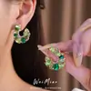 Pendientes vintage de plata con diamantes, forma ovalada de gota de agua, estilo retro, sensación de lujo ligero y alta gama