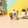 Enfeite de Gato Siamês da Sorte em Resina Figura Fofa Decoração de Paisagem em Miniatura para Desktop Presente Compra Corporativa Suprimento