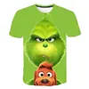 Moletom com Capuz para Cosplay com Estampa Digital 3D de Manga Curta, Mesmo Estilo do Grinch
