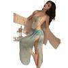 Sexy cueca antiga chiffon gaze saia plus size bellyband sexy vento cos hanfu tentação pequeno peito flertando terno