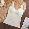 Chaleco cálido para mujer con almohadilla para el pecho, sujetador de una pieza sin desgaste, ropa interior interior autocalentable para otoño e invierno.