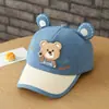 Boné de Baseball de Urso Estilo Coreano para Crianças Outono e Inverno Meninos Meninas Urso Fofo Boné Plano à Prova de Vento Chapéu de Bebê