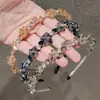 Faixa de Cabelo Dupla Camada, Novo Estilo Coreano Versátil com Strass Super Fada Presilha de Cabelo de Cristal de Alto Padrão, Acessório de Cabelo para Penteado de Coroa Alta