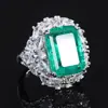 Deseo transfronterizo moda retro europea y americana joyería para mujer diamante verde artificial traje de mujer 12*16 10*10