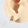 Pendientes de Cobre con Circonita en Forma de Anillo de Espiga de Trigo Hebilla de Oreja Pinza de Oreja para Mujer Lujo Accesible Estilo Ins Pendientes Accesorios de Joyería