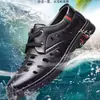 [Piel de Vaca Cuatro Estaciones] Sin Pegamento/Pies Sin Mal Olor/Zapatos Casuales para Hombre para Conducir Huecos Combinan con Todo Suela Plana