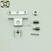Caixa de madeira com fecho de botão oculto, conjunto de sete peças de fechos de botão, fecho oculto para caixa de joias, fecho galvanizado W-105