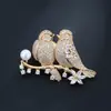 Broche de diamante con forma de animal al por mayor accesorios de pájaro enamorado broche de moda broche de circonita de moda