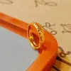 Novo Anel de Abertura Gelo Triturado Cor Dourado Areia Moda Masculina e Feminina Brilho Gelo Triturado Par de Anéis de Casal Joia de Cobre Banhado a Ouro
