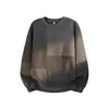 Sudadera con Cuello Redondo de Peso Pesado, de Estilo Americano, con Diseño de Retazos Rayados, Holgada, Tendencia Nueva para Hombre de Primavera y Otoño