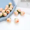 Simulación de rosa, pequeño capullo, bricolaje, fabricación de flores para la muñeca, accesorios, mini capullo de té, sombrero de paja, tarjeta para el cabello, decoración