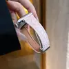 Adecuado para Apple Iwatchs11 Patrón de Cocodrilo Cintura Delgada Doble Cara Piel Genuina Hebilla Magnética S109 Correa de Reloj Se3 Modelo de Mujer