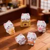 Lindo Gatito Barista Lindos Granos Juguetes de Comida en Miniatura Figuras de Resina Adornos DIY Paisaje de Micro Paisaje Pequeños Adornos