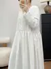 Vestido Largo de Moda Otoño 2026 con Cuello en V Fresco y Lazo, Mangas Largas para Mujer, Vestido Largo Juvenil Dulce Holgado para Niñas