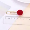 Clips de Papel de Bola de Felpa Colorida Hechos a Mano para Manualidades Marcadores de Libros Creativos Lindos Decoraciones de Bola de Felpa Pequeños Accesorios de Regalo