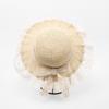 Sombrero de protección solar para bebé, sombrero de paja de verano para niña, estilo coreano, princesa, encaje, sombrero de viaje para el sol, sombrero para niños, primavera y otoño